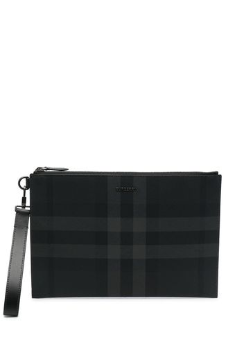 Burberry check-print clutch bag - Grau