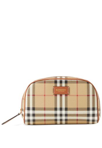 Burberry small check travel pouch - Nude