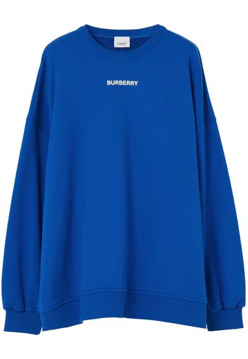 Burberry logo-print cotton oversized sweatshirt - Blau