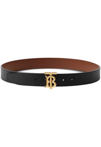 Burberry reversible monogram-buckle leather belt - Schwarz