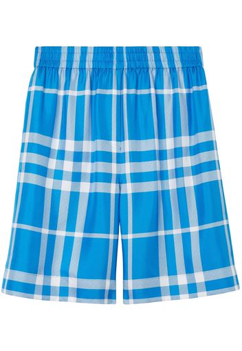 Burberry plaid-check print shorts - Blau