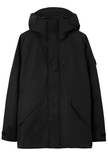 Burberry logo-print hooded parka - Schwarz