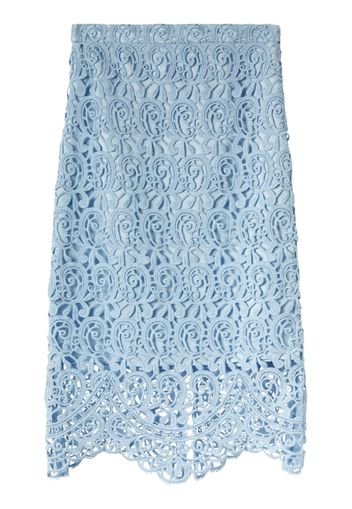 Burberry lace-embroidery pencil skirt - Blau