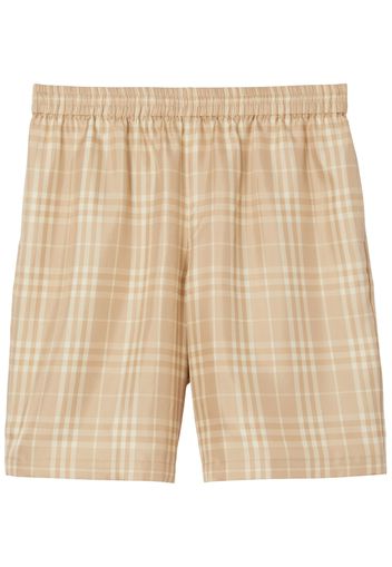 Burberry check-print silk shorts - Nude