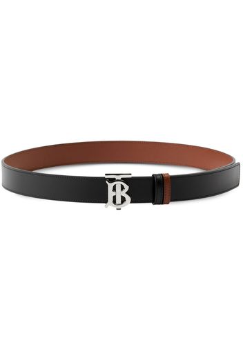 Burberry TB-buckle reversible leather belt - Schwarz