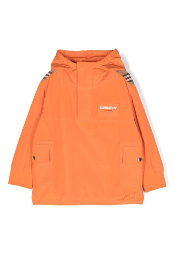 Burberry Kids Wilder Vintage-Check hooded jacket - Orange