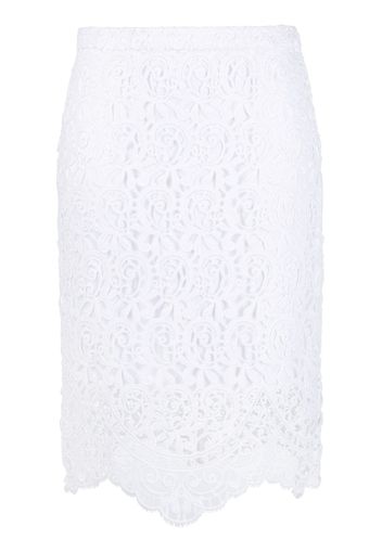 Burberry lace high-waisted midi skirt - Weiß