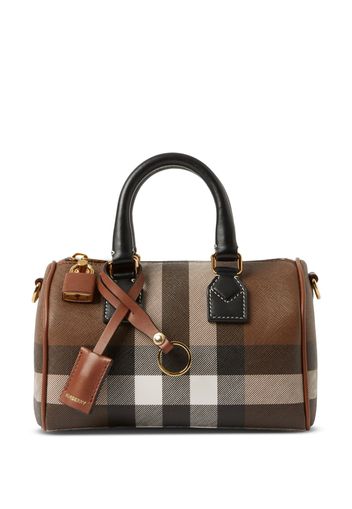 Burberry Check and Leather Mini Bowling Bag - Braun