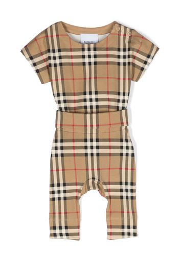 Burberry Kids Vintage Check babygrow set - Nude