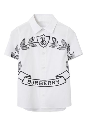 Burberry Kids logo-print cotton shirt - WHITE