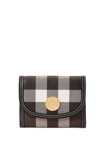 Burberry check-print leather wallet - Braun