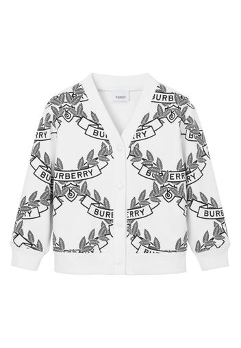 Burberry Kids crest-print cotton cardigan - Weiß