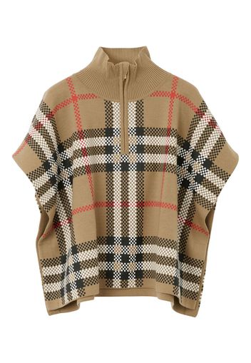 Burberry Kids Vintage Check knitted cape - Nude