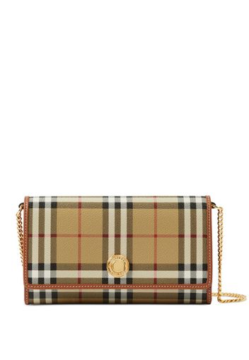 Burberry checked chain-trim wallet - Nude