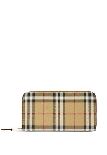 Burberry checked zipped leather wallet - VINT CHCK/BRIR BROWN