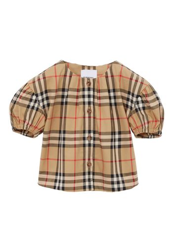 Burberry Kids Check cotton blouse - ARCHIVE BEIGE IP CHK