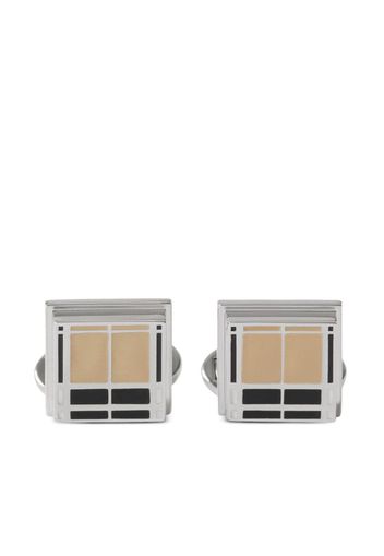 Burberry check squared cufflinks - ARC BEIGE / PALLADIO