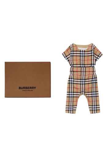 Burberry Kids Vintage Check babygrow set - Nude