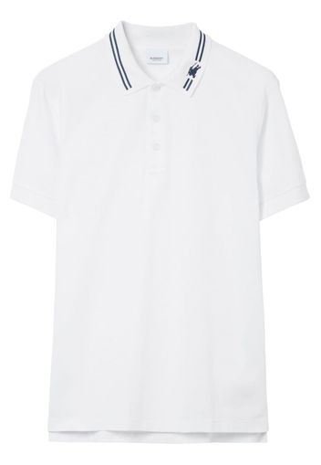 Burberry Equestrian Knight-embroidered polo shirt - Weiß