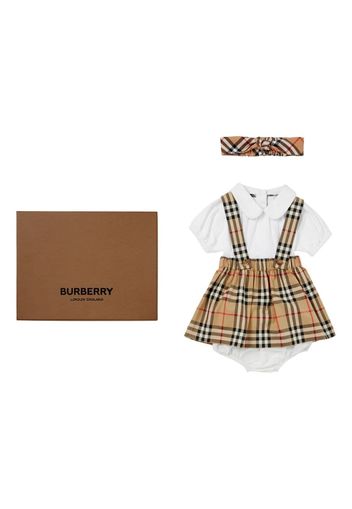 Burberry Kids Kariertes Strampler-Set - Nude