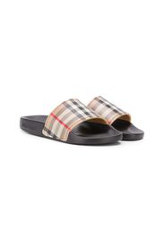 Burberry Kids Pantoletten mit Vintage-Check - Schwarz