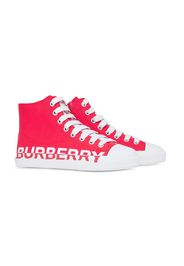 Burberry Kids High-Top-Sneakers mit Logo-Print - Rot