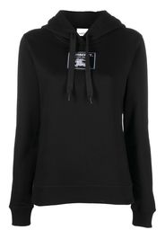 Burberry logo-patch pullover hoodie - Schwarz