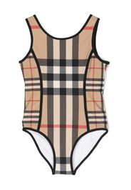 Burberry Kids Vintage Check-print swimsuit - Nude