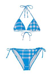 Burberry Check Stretch Nylon Triangle Bikini - Blau