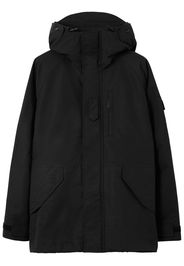 Burberry logo-print hooded parka - Schwarz