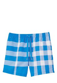 Burberry checkered drawstring swim shorts - Blau