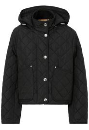 Burberry detachable-hood diamond-quilted jacket - Schwarz