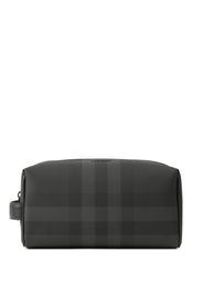 Burberry Check and Leather Travel Pouch - Grau