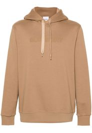 Burberry logo-embossed cotton hoodie - Braun