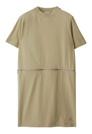 Burberry logo-embroidered cotton dress - Nude