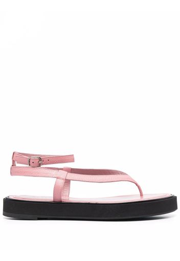 BY FAR Cece grained-leather sandals - Rosa