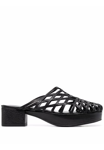BY FAR caged leather mules - Schwarz