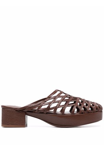 BY FAR caged leather mules - Braun