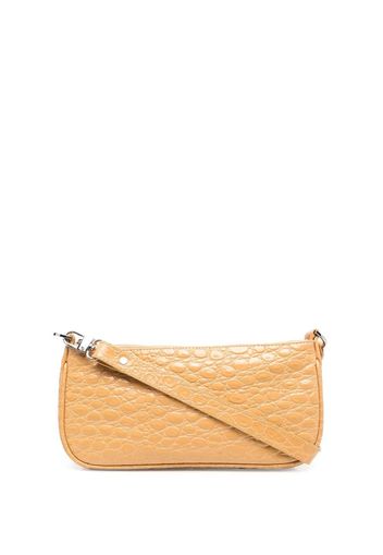 BY FAR Rachel crocodile-print shoulder bag - Nude