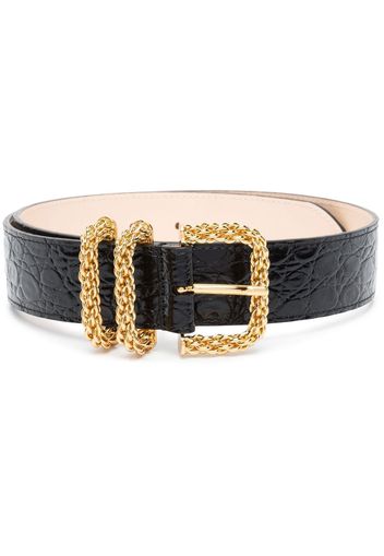 BY FAR Katina crocodile-effect belt - Schwarz