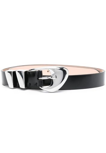 BY FAR moore patent leather belt - Schwarz