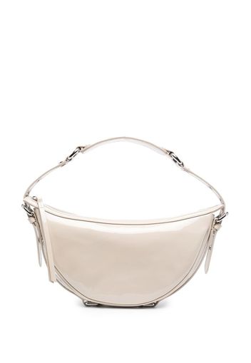 BY FAR Gib patent leather shoulder bag - Nude