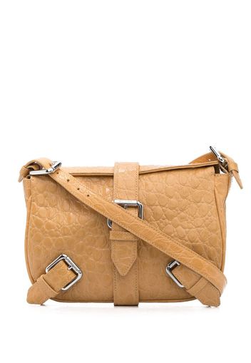 BY FAR foldover buckle-fastening shoulder bag - Nude