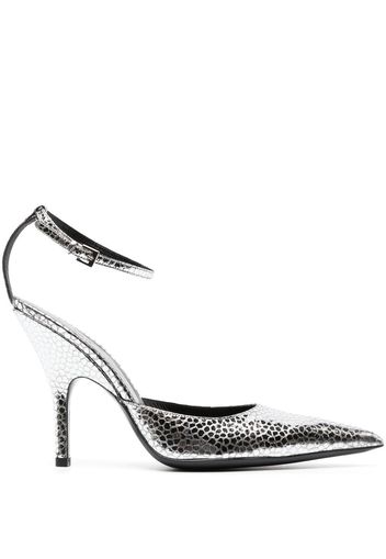 BY FAR Eliza 115mm ankle-strap pumps - Silber