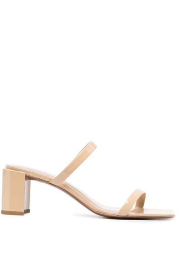 BY FAR Tanya Kraft 65mm patent sandals - Nude