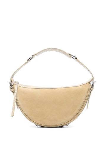 BY FAR Gib suede shoulder bag - Nude