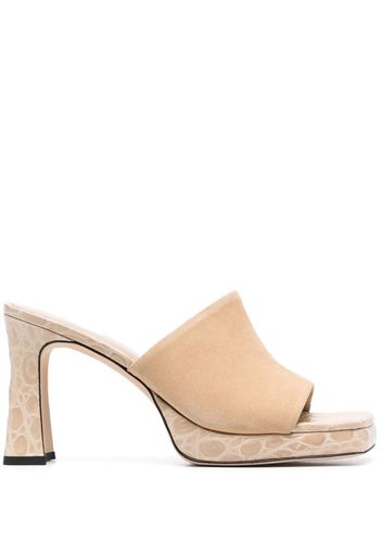 BY FAR Beliz 100mm mules - Nude