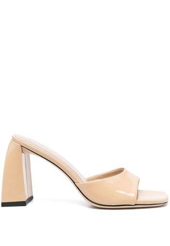 BY FAR Michele 100 patent-leather mules - Nude