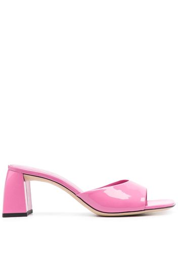 BY FAR Michele 70mm patent-leather mules - Rosa