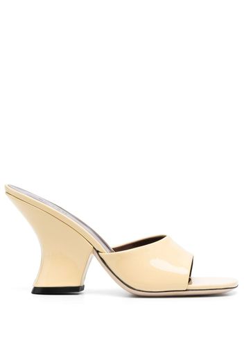 BY FAR Tais 85mm patent-leather mules - Gelb